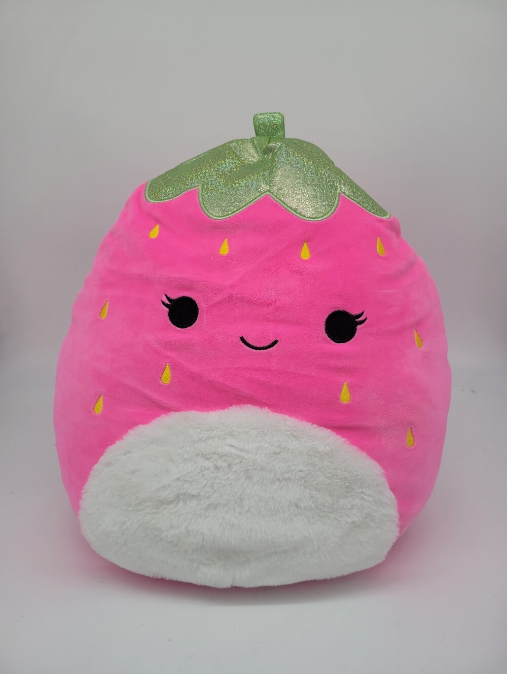 Squishmallow Strawberry MIMI Rare 16" Large Blacklight Foodie Glows w/Blacklight